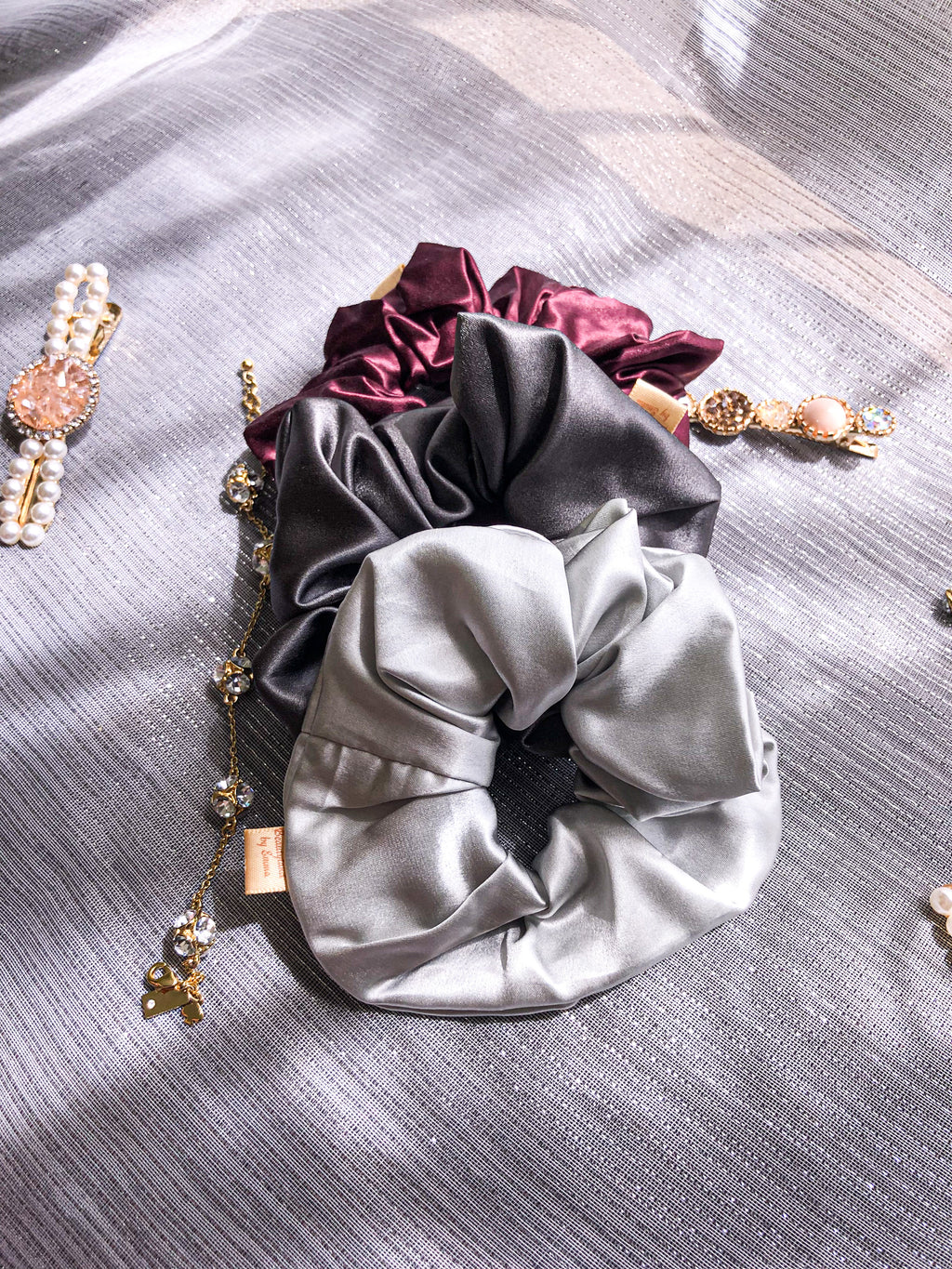 3 PCS - 100% Mulberry Silk Scrunchies image 2