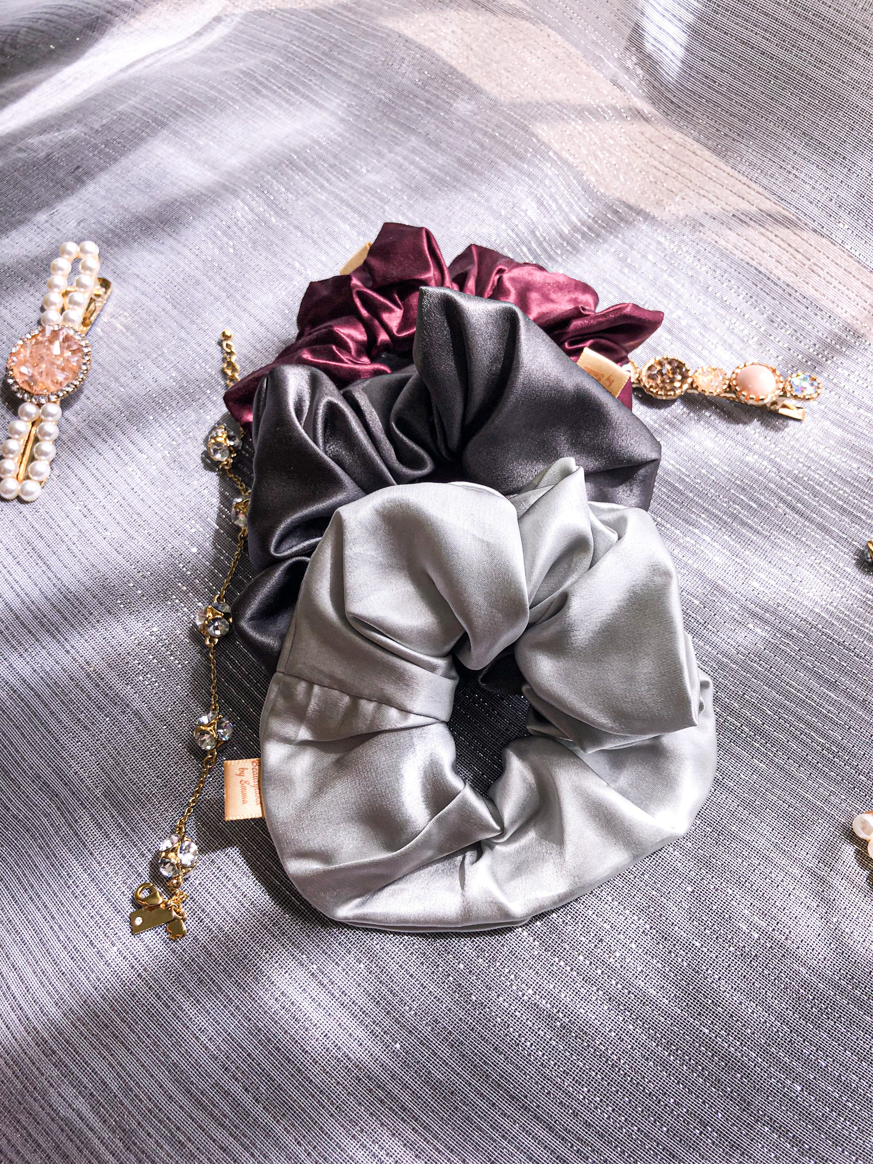 3 PCS - 100% Mulberry Silk Scrunchies image 2