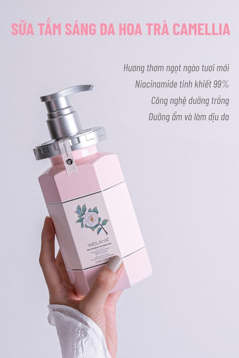 WEILAIYA - GRAND ROSE EXTRACTS WHITENING & NIACINAMIDE SHOWER GEL (450ml) image 7