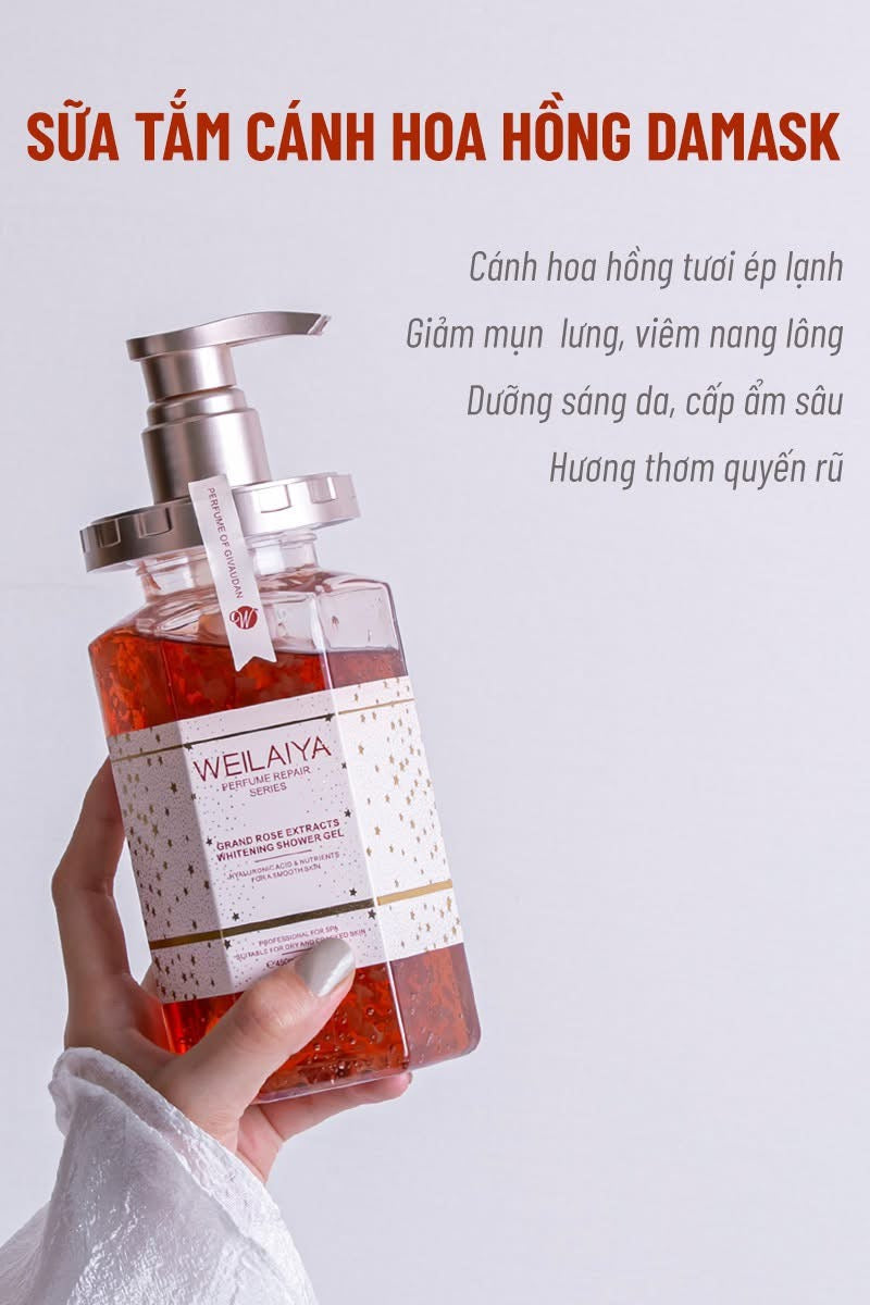 WEILAIYA - GRAND ROSE EXTRACTS WHITENING & NIACINAMIDE SHOWER GEL (450ml) image 1