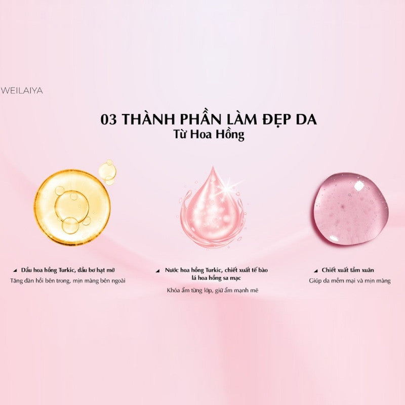 WEILAIYA - GRAND ROSE EXTRACTS WHITENING & NIACINAMIDE SHOWER GEL (450ml) image 10