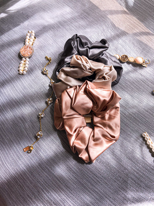 3 PCS - 100% Mulberry Silk Scrunchies image 0