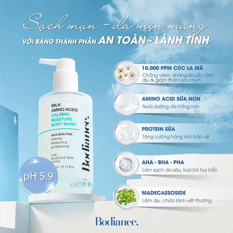 Bodiance Milk Amino Acids Calming Moisture Body Wash (300ml) image 2