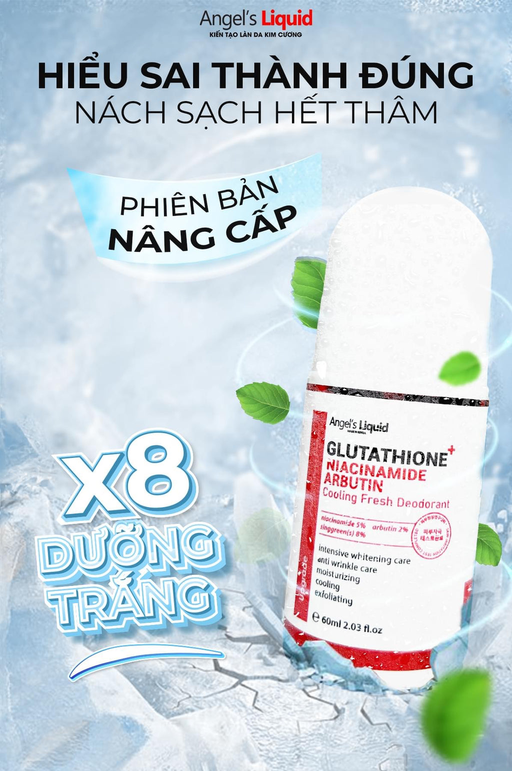 Angel’s Liquid - Glutathione Niacinamide Arbutin Cooling Fresh Deodorant (60ml) image 1
