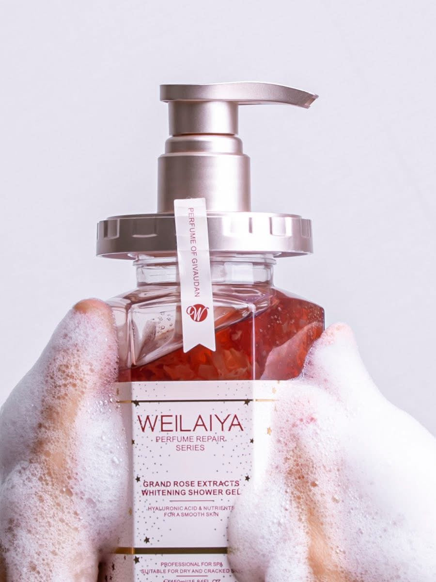 WEILAIYA - GRAND ROSE EXTRACTS WHITENING & NIACINAMIDE SHOWER GEL (450ml) image 2